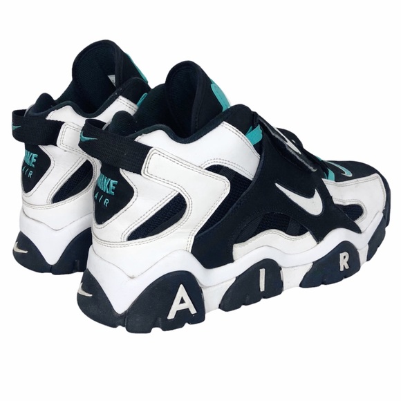 CABANA Nike Air Barrage Mid Top Black White Cabana Nubuck Leather Mesh Trainer - Picture 7 of 13